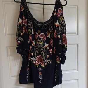 Floral Embroidered Women's Top